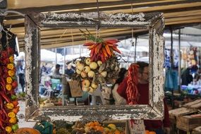 italian vegetables market in Rome