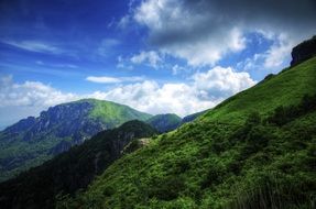 clouds over wugongshan mountains, china