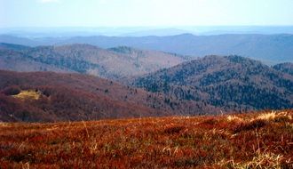 hilly picturesque landscape in Poland