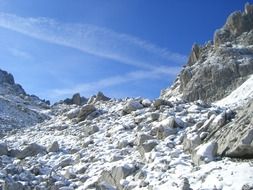 Sunny snowy mountains