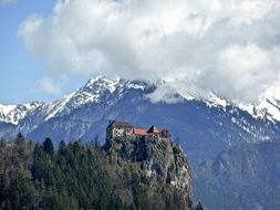 historic castle on the mountains hilltop