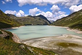 silveretta reservoir in mountains in austria