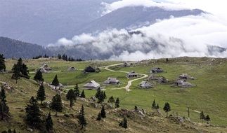 panorama of the village of shepherds in the mountains