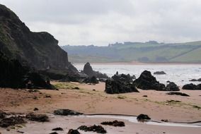 rocks near ocean landscape