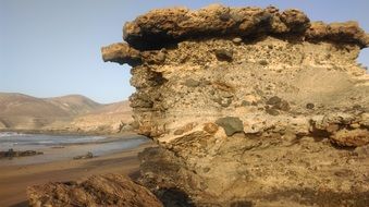 beach with rocks fuerteventura canary islands