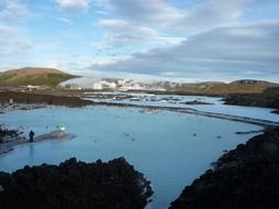 picturesque blue lagoon in iceland