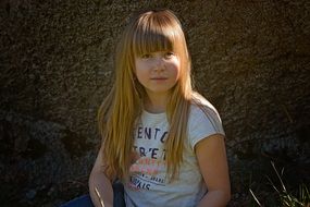 blond child girl portrait outdoor
