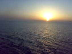 bright sunset over the sea in the tropics