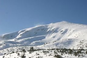 hill in the snow in winter