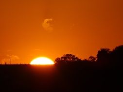 burning sun on the horizon