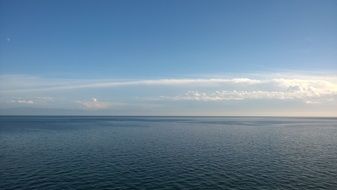 blue sky and blue sea on a clear day