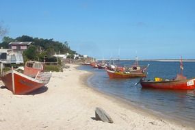fishing boats on the coast of uruguay
