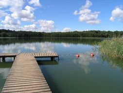 wooden jetty on the lake