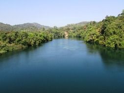 Panorama of the river Kali in India