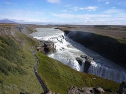 summer gullfoss waterfall landscape