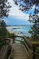 boardwalk to a picturesque beach