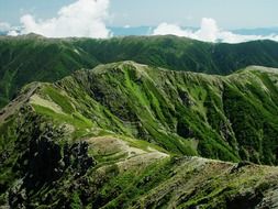 landscape with mount shirogochi japan