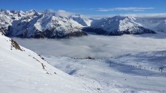 Landscape of fog in the valley