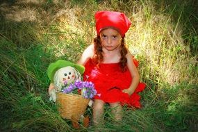 girl in red hood with basket