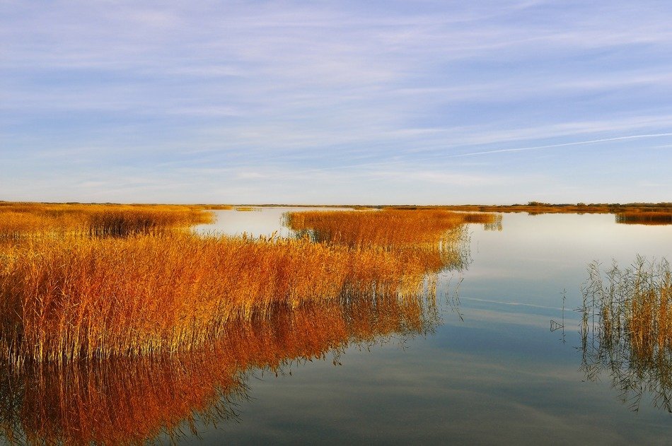 lake water sky landscape autumn