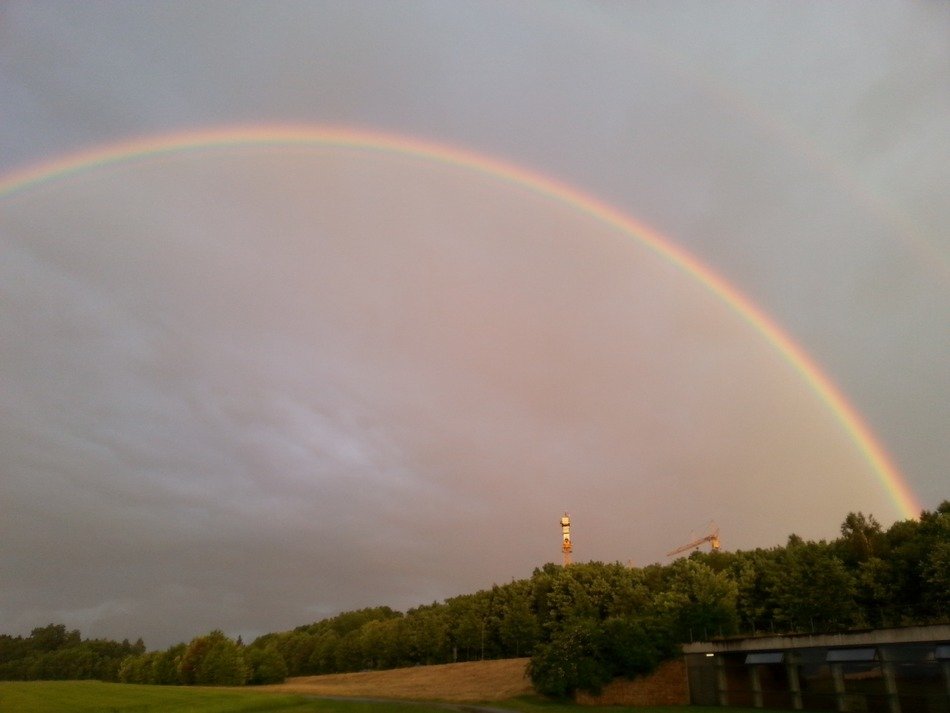 Double rainbow over the beautiful scenery