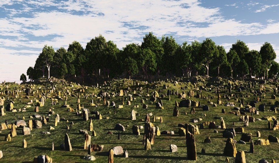 boulders in the countryside