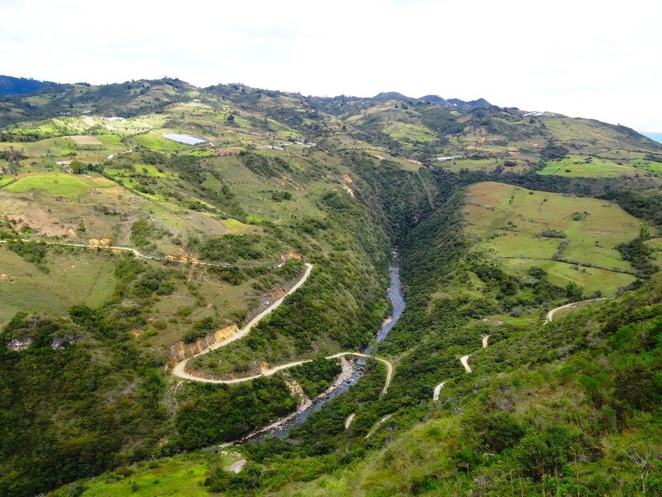 aerial view of mountains in Columbia
