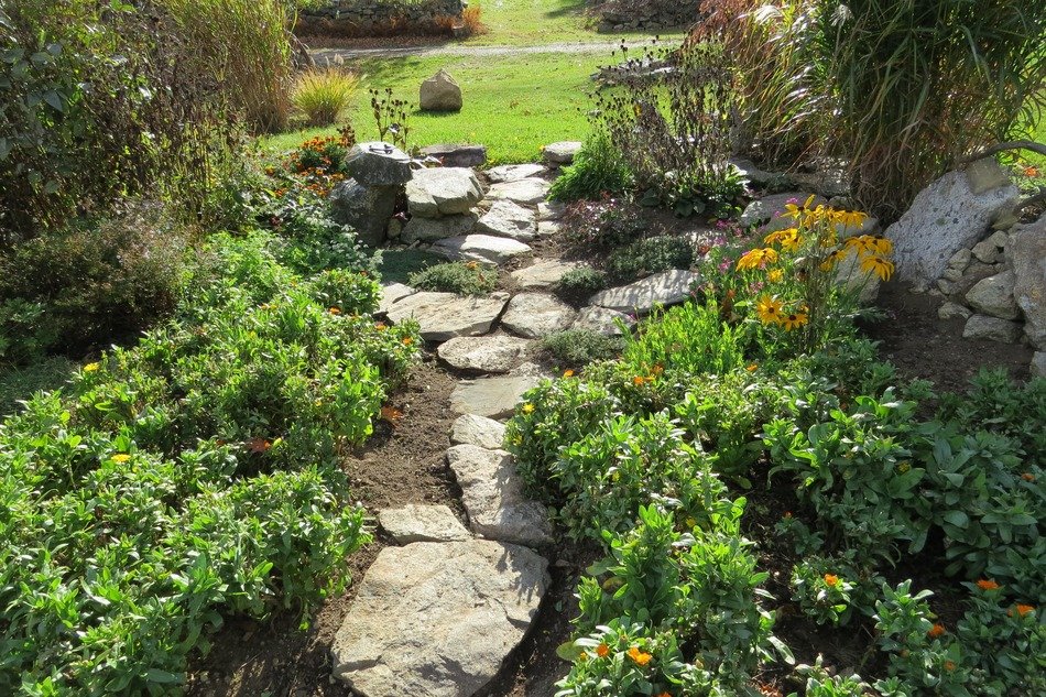 stoned path in the garden