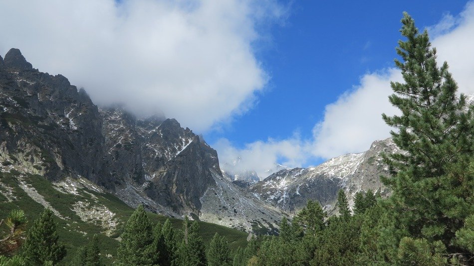 white clouds over the Tatra Mountains