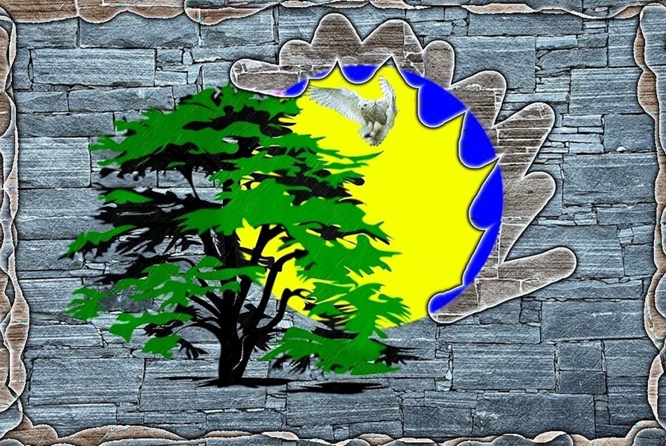 wall graphite tree l decoration drawing