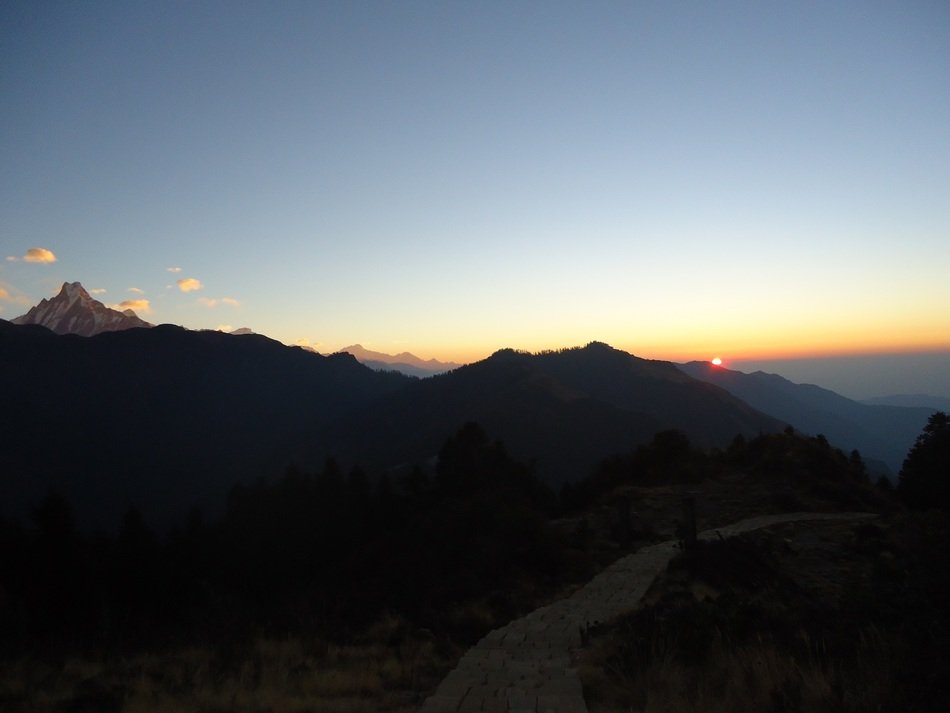 sunset behind the mountains
