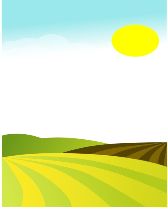 Beautiful and colorful fields under the sun clipart