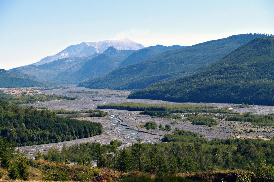 panorama of the volcanic valley in washington state