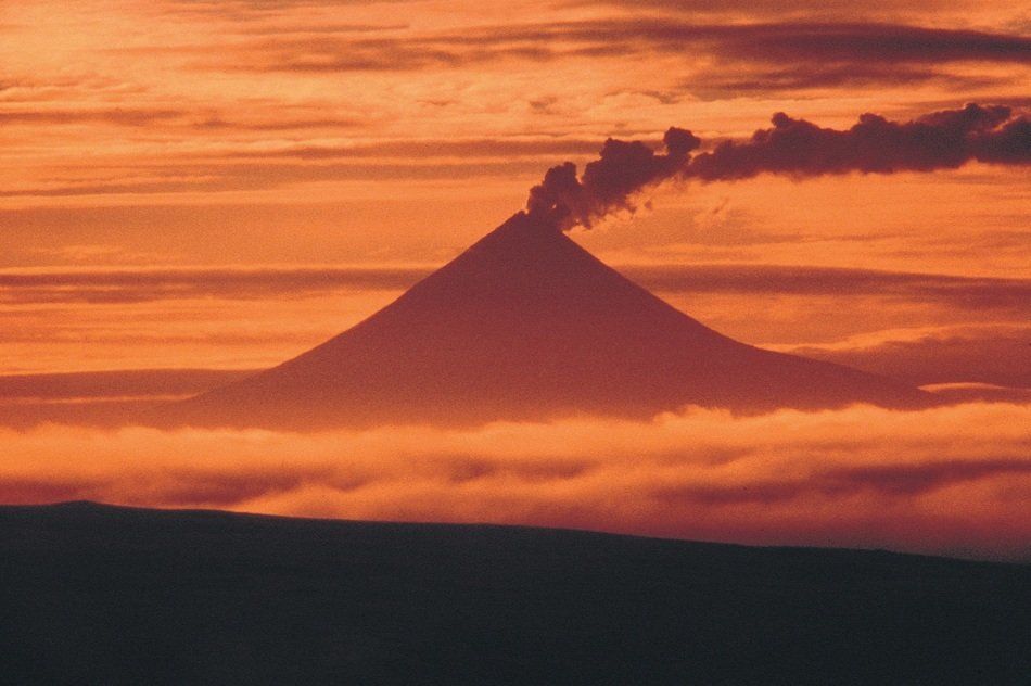 shishaldin volcano sunset
