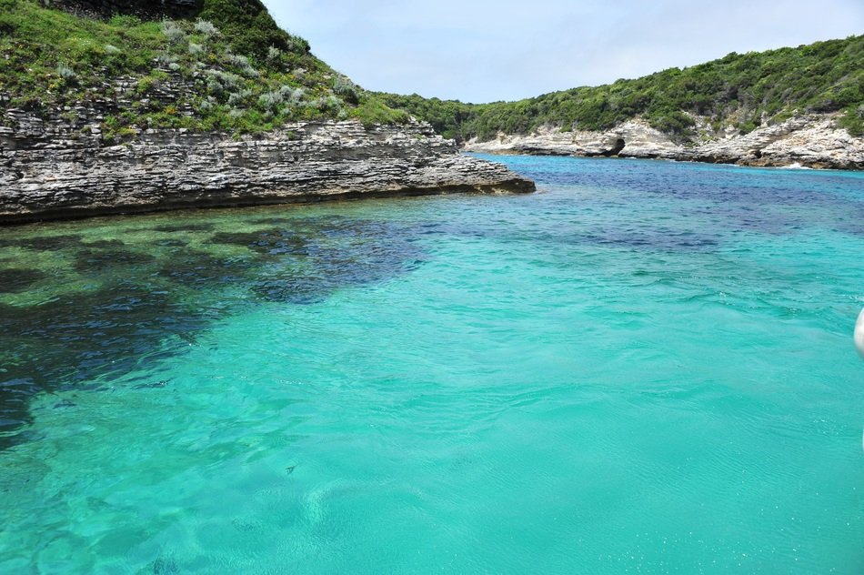 beautiful clear water on a corsican beach