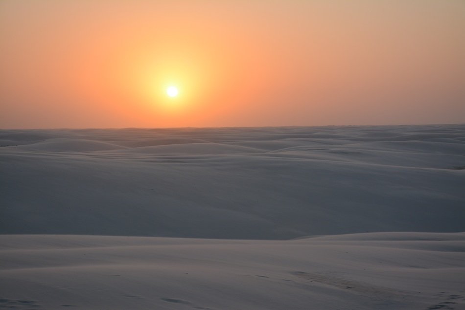 landscape of evening sky over the sand dunes
