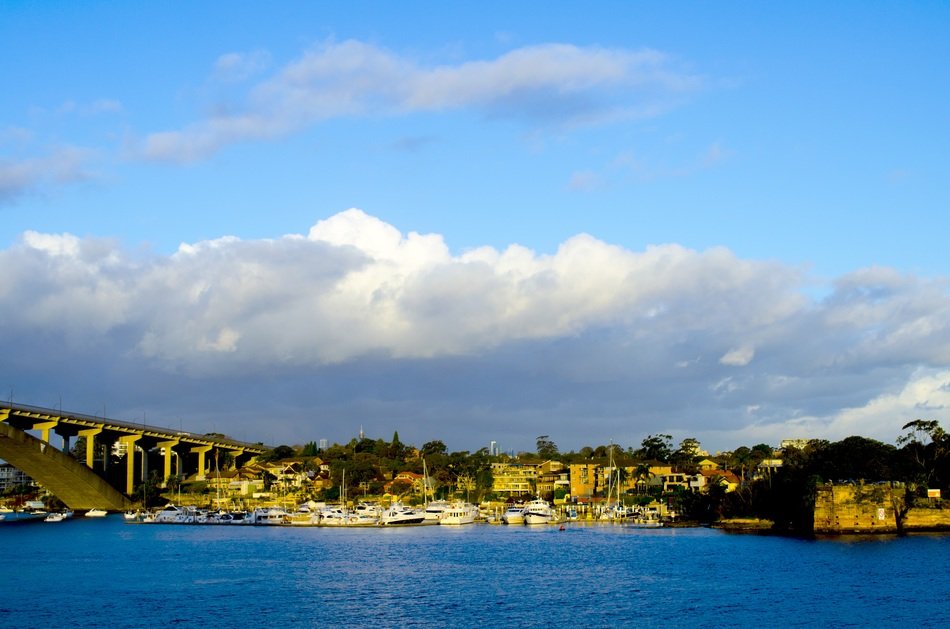 distant view of the bridge of gladesville, parramatta, sydney