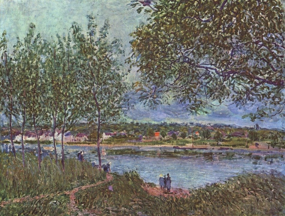 This landscape painting by Alfred Sisley