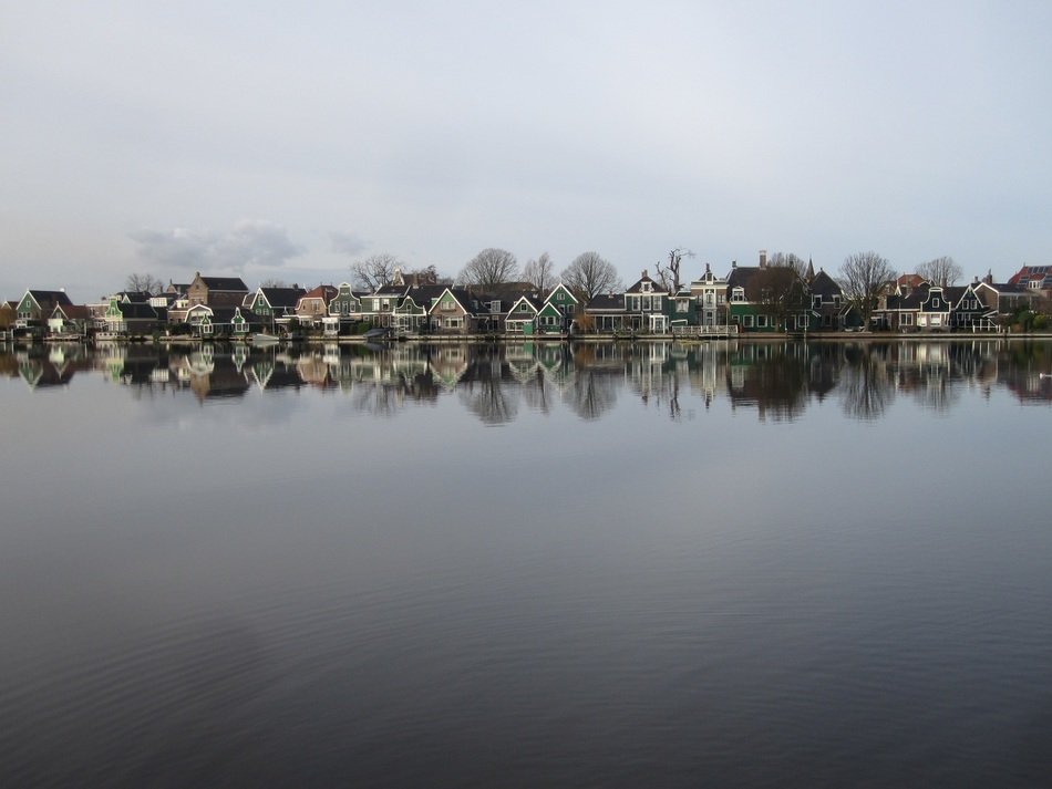 cottages by the river in holland
