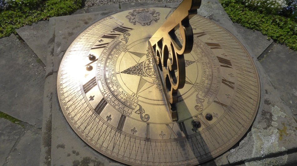 sundial in the mountain garden