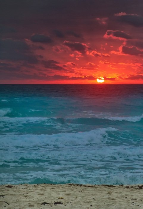Landscape with the beautiful sunset