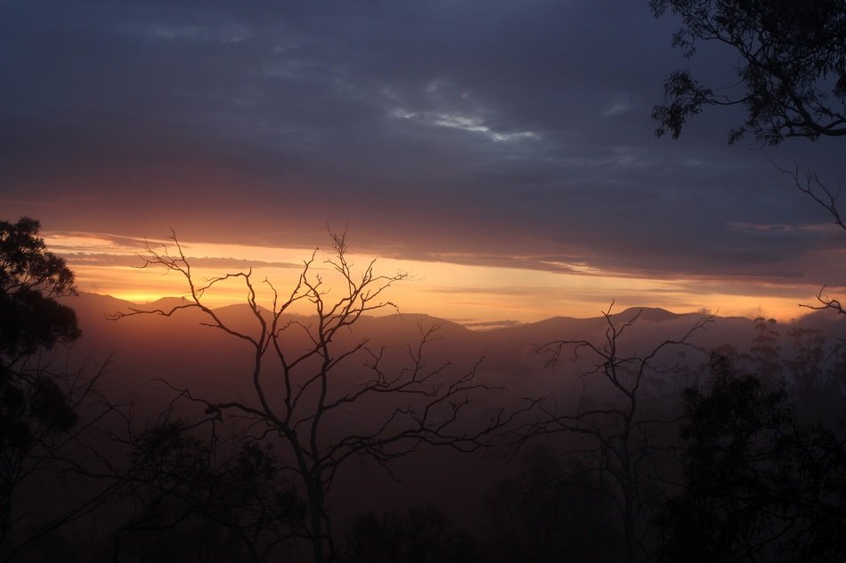 Beautiful and colorful landscape with the sunset in evening