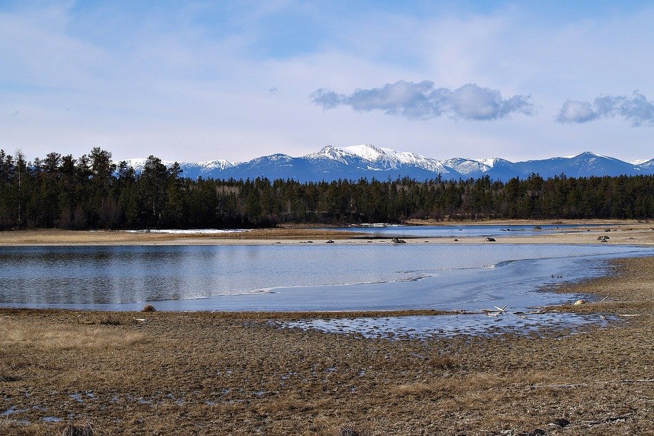 small pond near the mountains in british columbia