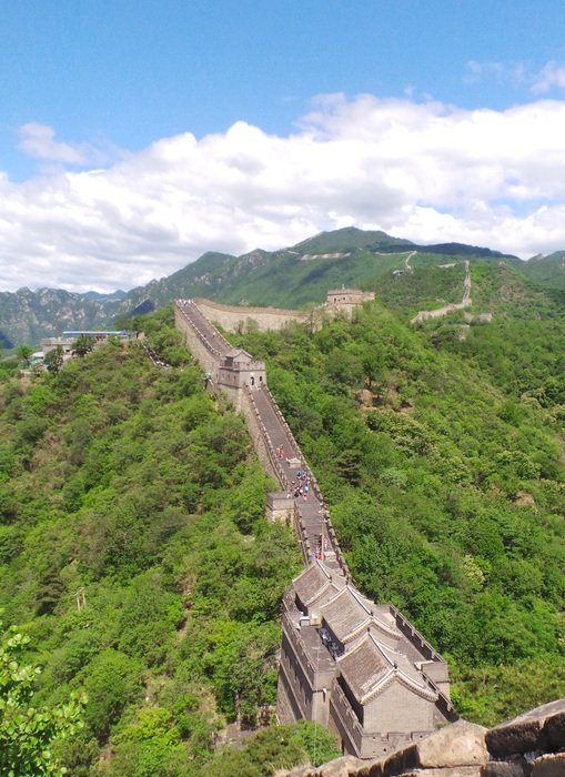 aerial view of wall of China