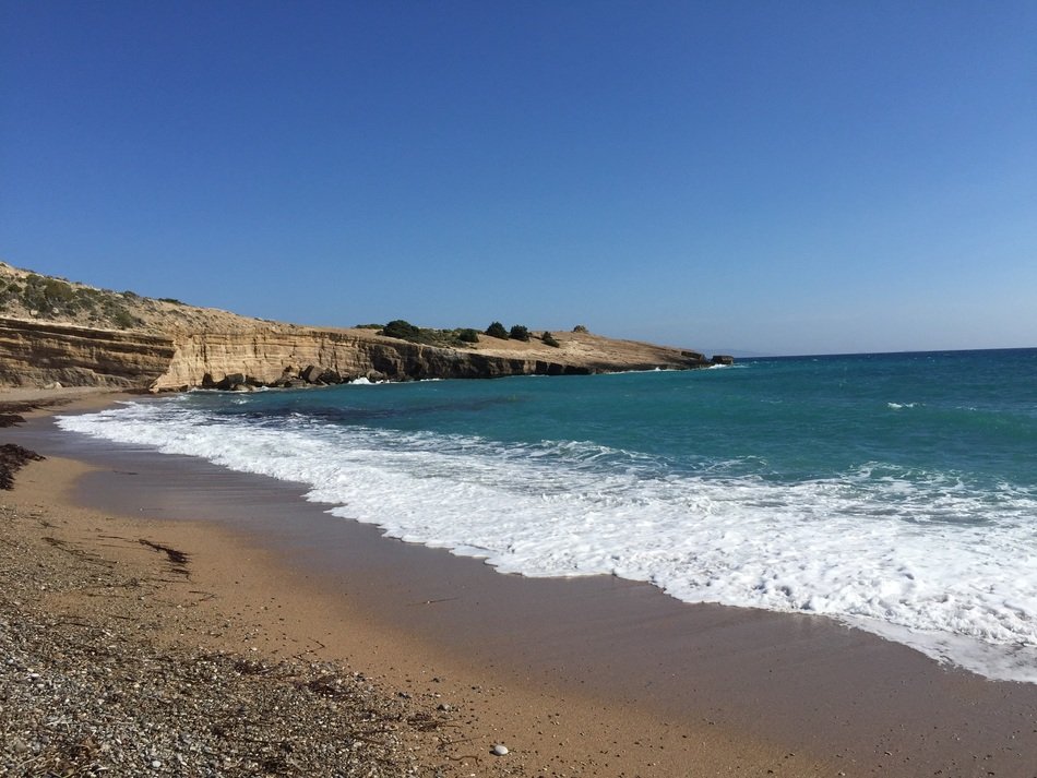 waves on the beach in greece