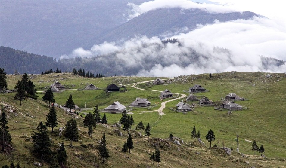 panorama of the village of shepherds in the mountains