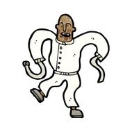 cartoon mad man in straight jacket N4