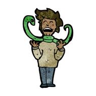 cartoon hissing snake strangling man N2