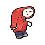 cartoon boy in hooded sweatshirt N18