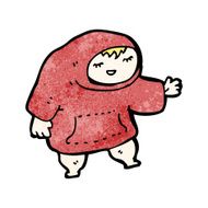 cartoon man in hooded sweatshirt N3